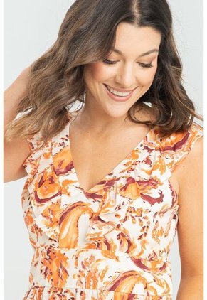 Blusa Anya Beige Ragged Pf11112991