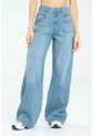 Jeans Wide Leg Cortes Azul Ragged Pf21350046 de Ragged