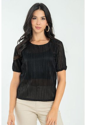 Blusa Plisada Massy Negro Ragged Pf11112830