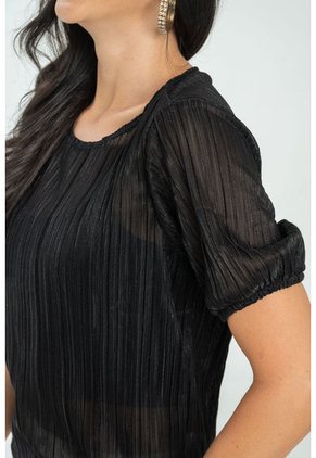 Blusa Plisada Massy Negro Ragged Pf11112830