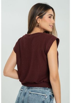 Blusa Tejida Veuve Café Ragged Pf11112968