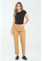Pantalon Mom Cinco Bolsillos Beige Ragged Pf17310011 de Ragged