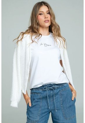 Cardigan Damasco Blanco Ragged Pf11160155