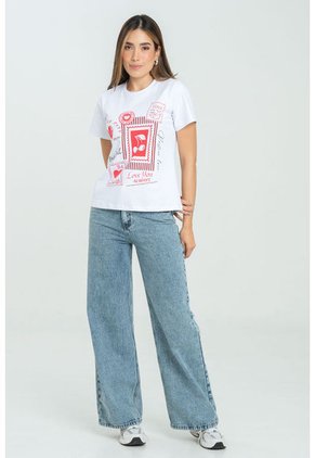 Camiseta Love Blanco Ragged Pf21120096