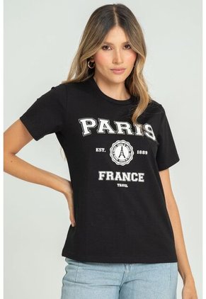 Camiseta Paris Negro Ragged Pf21120091