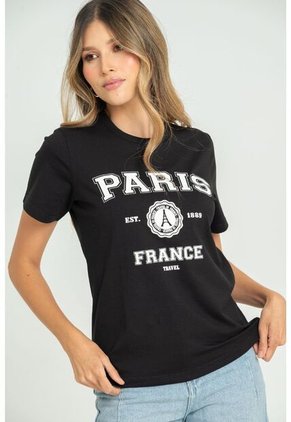 Camiseta Paris Negro Ragged Pf21120091