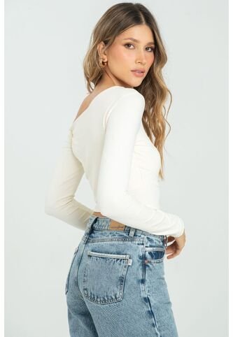 Top Asimetrico Manga Larga Blanco Ragged Pf13120751 Ragged