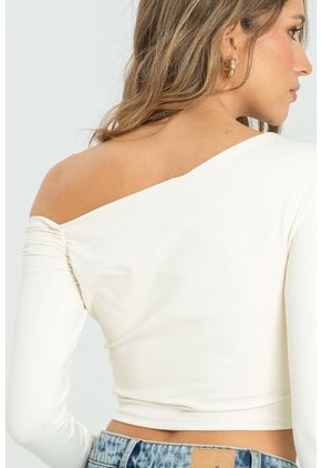 Top Asimetrico Manga Larga Blanco Ragged Pf13120751