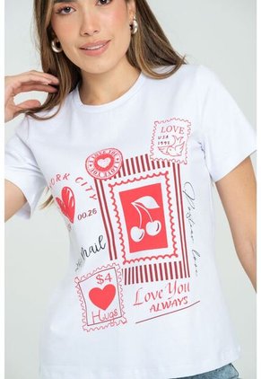 Camiseta Love Blanco Ragged Pf21120096