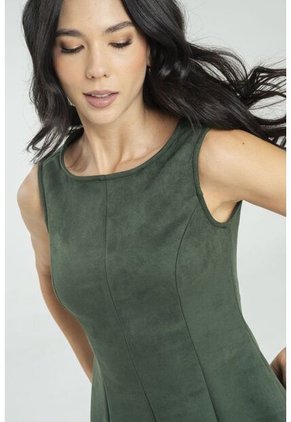 Vestido Corto Anle Verde Ragged Pf11511390