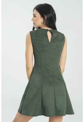 Vestido Corto Anle Verde Ragged Pf11511390