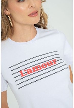 Camiseta Amour Blanco Ragged Pf21120088