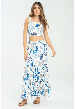 Falda Summer Azul Ragged Pf11320499