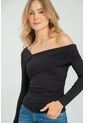 Top Escote Asimetrico Negro Ragged Pf13120825 de Ragged