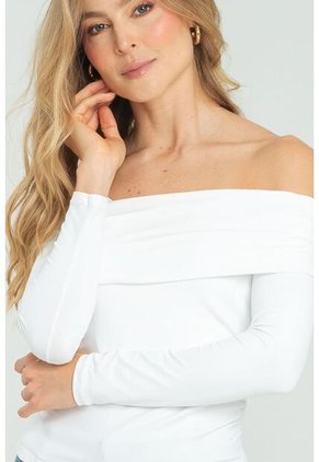 Top Escote Asimetrico Blanco Ragged Pf13120825