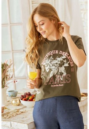 Camiseta Paris Verde Ragged Pf21120104