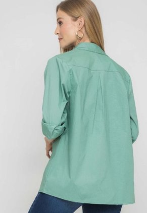 Camisa New Boyfriend Verde Ragged Pf11112476