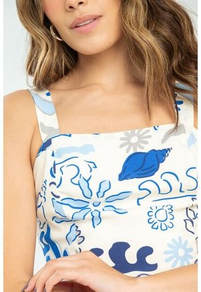 Crop Top Summer Azul Ragged Pf11112916