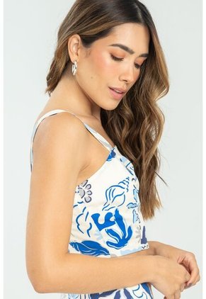 Crop Top Summer Azul Ragged Pf11112916