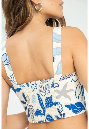 Crop Top Summer Azul Ragged Pf11112916