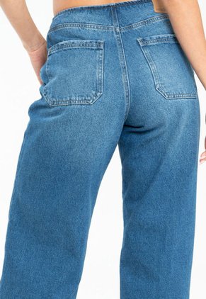 Jeans Wide Leg Lima Azul Ragged Pf21350018