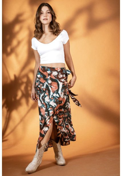 Falda Tipo Wrap Dana Verde Ragged Pf11320500