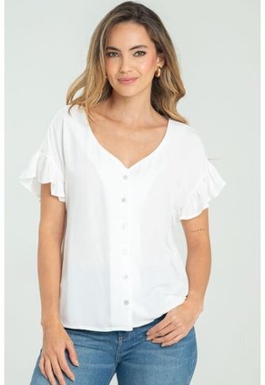 Blusa Chrissy Blanco Ragged Pf11112849