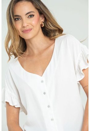 Blusa Chrissy Blanco Ragged Pf11112849