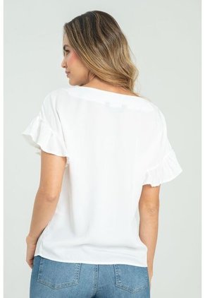 Blusa Chrissy Blanco Ragged Pf11112849