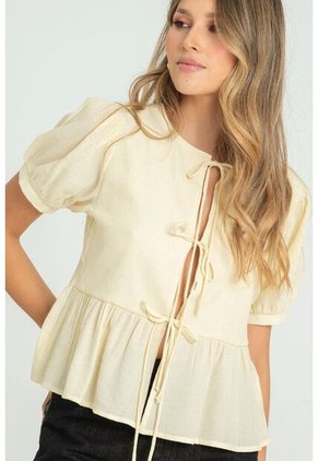 Blusa Summer Beige Ragged Pf11112877