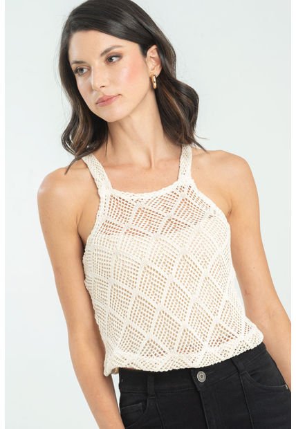 Blusa Tejida Luana Blanco Ragged Pf11112930