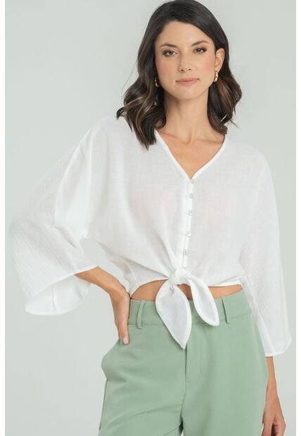 Blusa Dalia Blanco Ragged Pf11112939