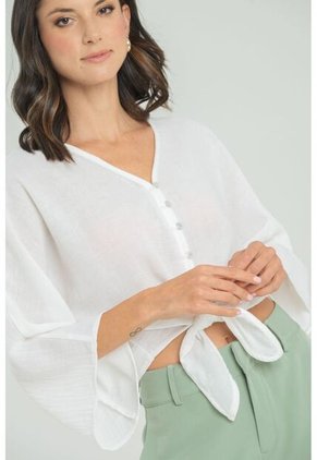 Blusa Dalia Blanco Ragged Pf11112939