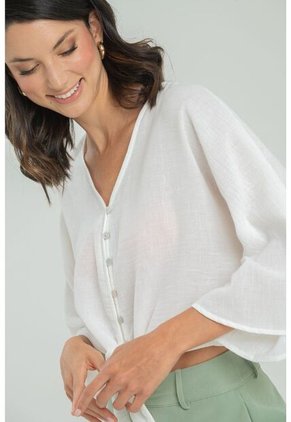 Blusa Dalia Blanco Ragged Pf11112939
