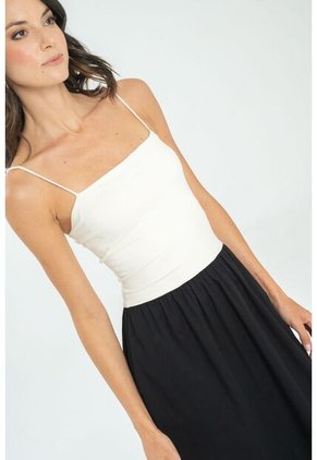 Vestido Midi Script Blanco Ragged Pf11511365