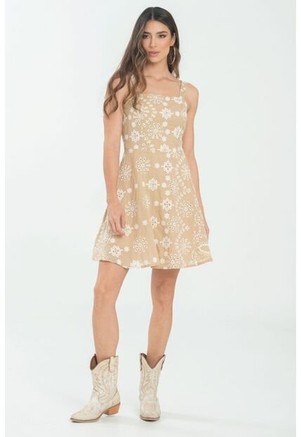 Vestido Hailey Beige Ragged Pf11511375