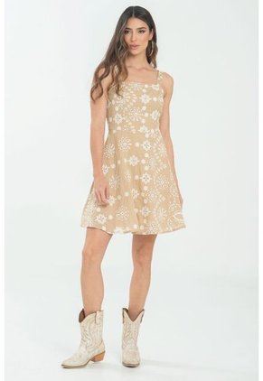 Vestido Hailey Beige Ragged Pf11511375