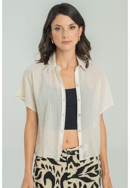 Camisa Yukhi Beige Ragged Pf11112899