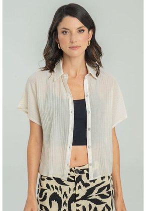 Camisa Yukhi Beige Ragged Pf11112899