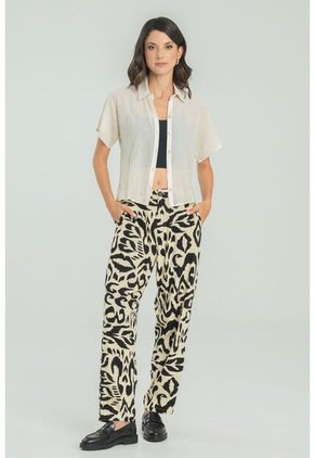 Camisa Yukhi Beige Ragged Pf11112899