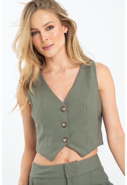 Chaleco Swirl Verde Ragged Pf11150032
