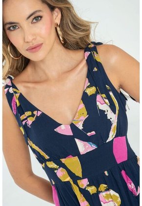 Vestido Largo Kahylina Azul Ragged Pf11511357