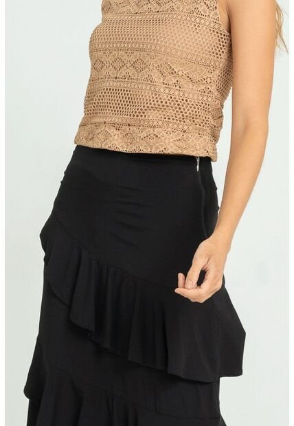 Falda Shlide Negro Ragged Pf11320492