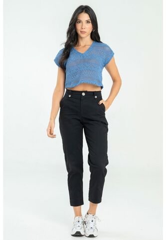 Pantalon Chino Pasador Negro Ragged Pf11310834 Ragged