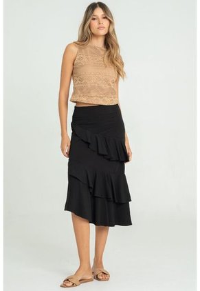 Falda Shlide Negro Ragged Pf11320492