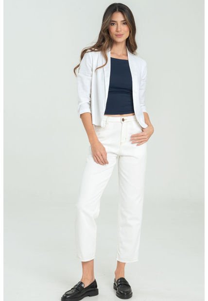 Chaqueta Tejida Lino Blanco Ragged Pf11130270