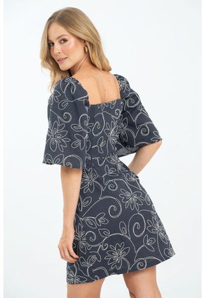 Vestido Corto Praia Azul Ragged Pf11511373