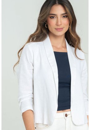 Chaqueta Tejida Lino Blanco Ragged Pf11130270