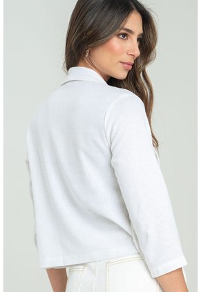 Chaqueta Tejida Lino Blanco Ragged Pf11130270