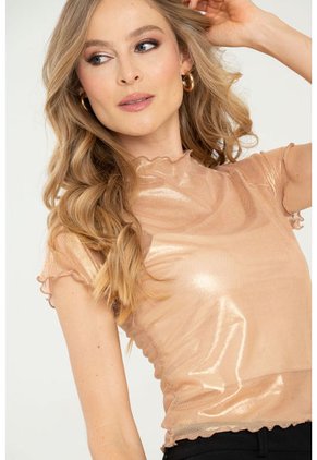 Top Mesh Brillo Dorado Ragged Pf11121134